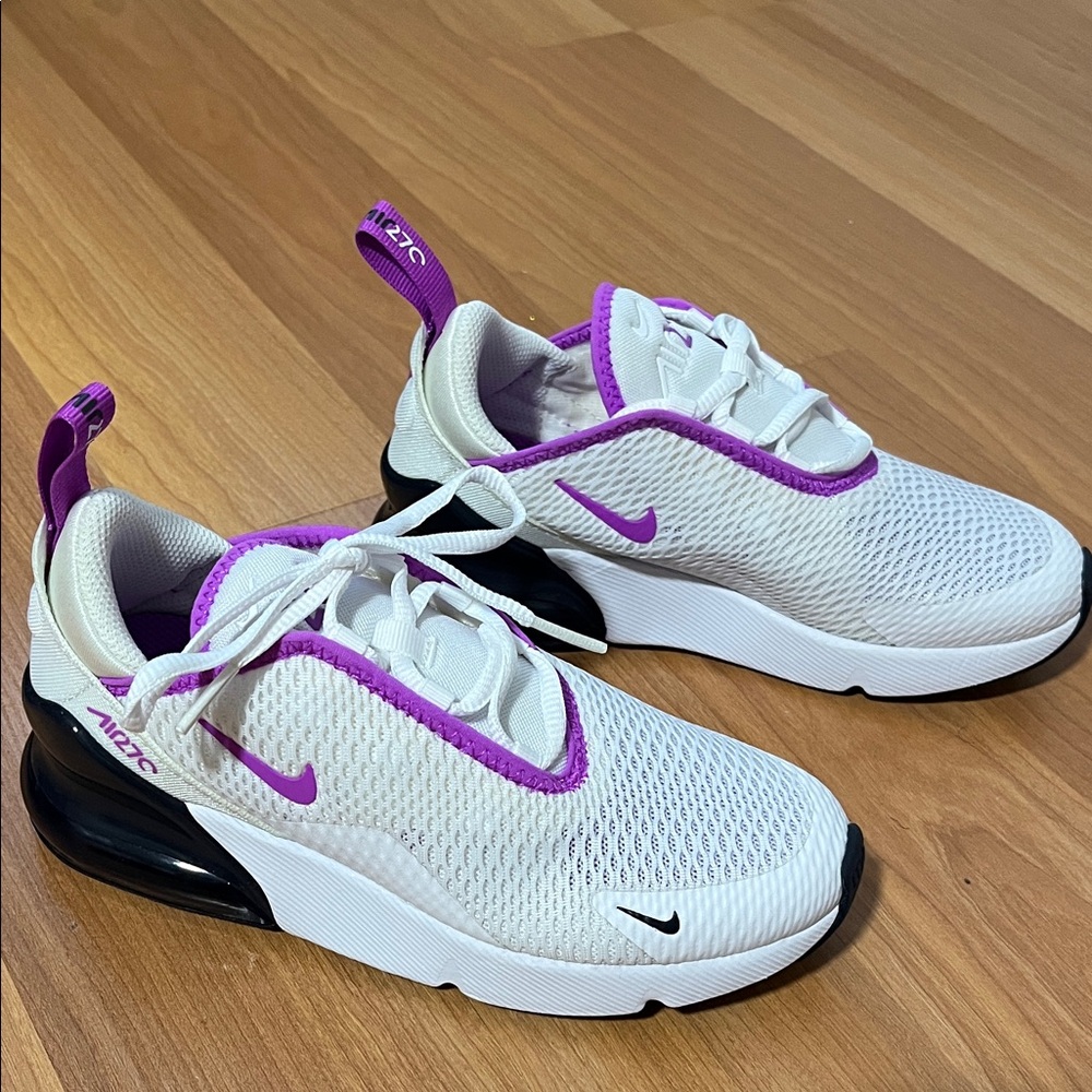 Nike AirMax 270 Kids Sneakers White and Purple